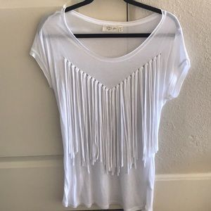 😎White Fringe Top😎